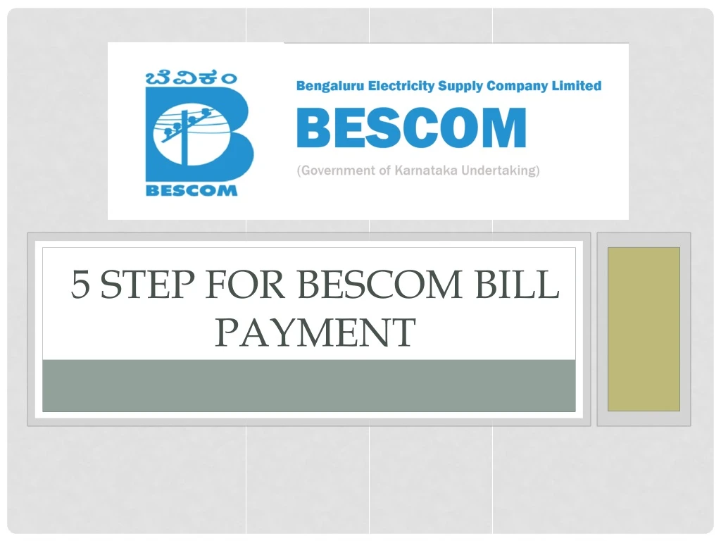 5 step for bescom bill payment