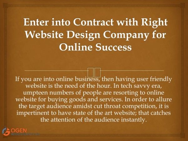 Enter into Contract with Right Website Design Company for Online Success