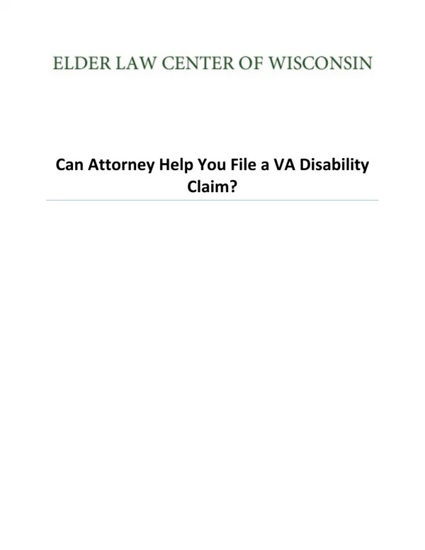 can attorney help you file a va disability claim