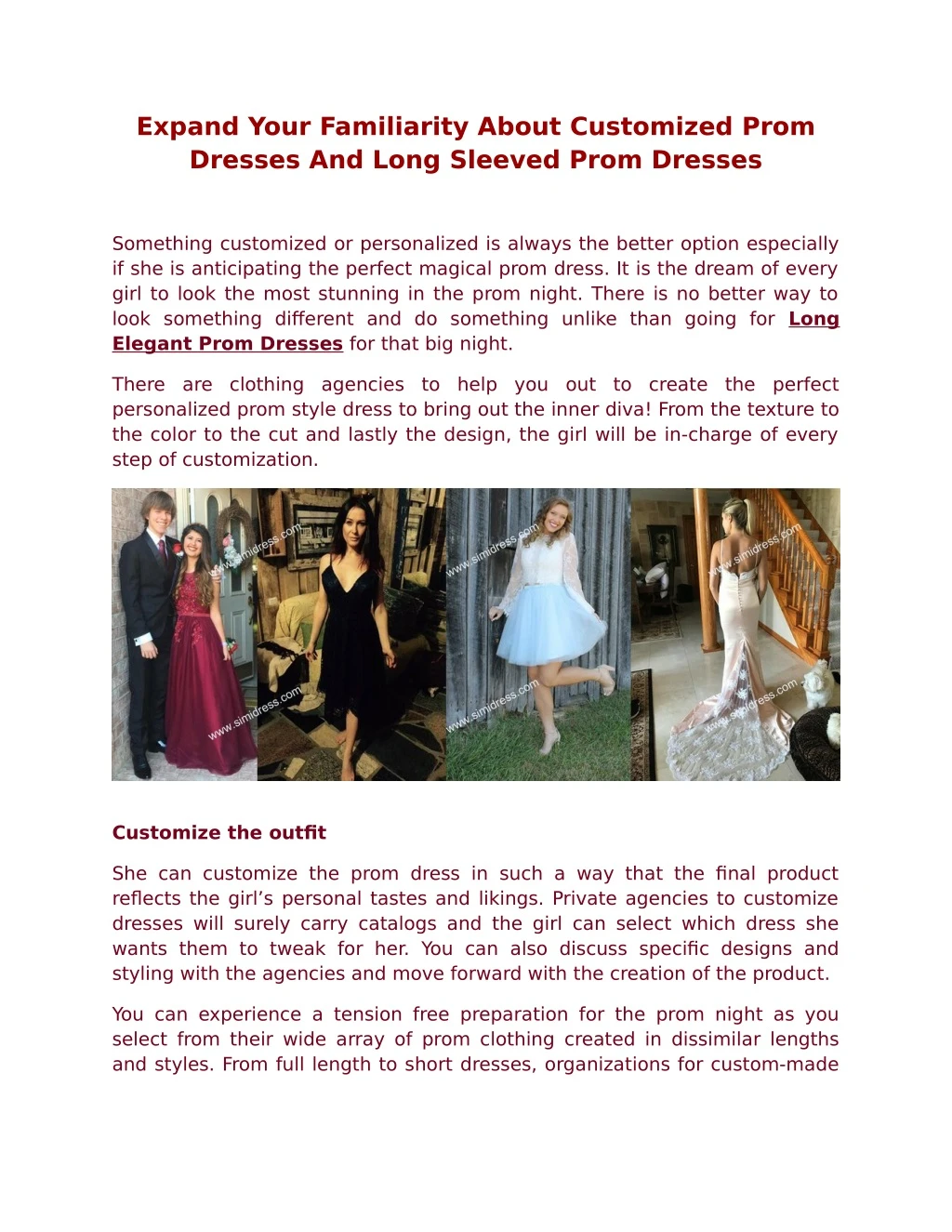 expand your familiarity about customized prom