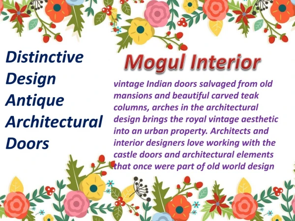 Distinctive Design Antique Architectural Doors