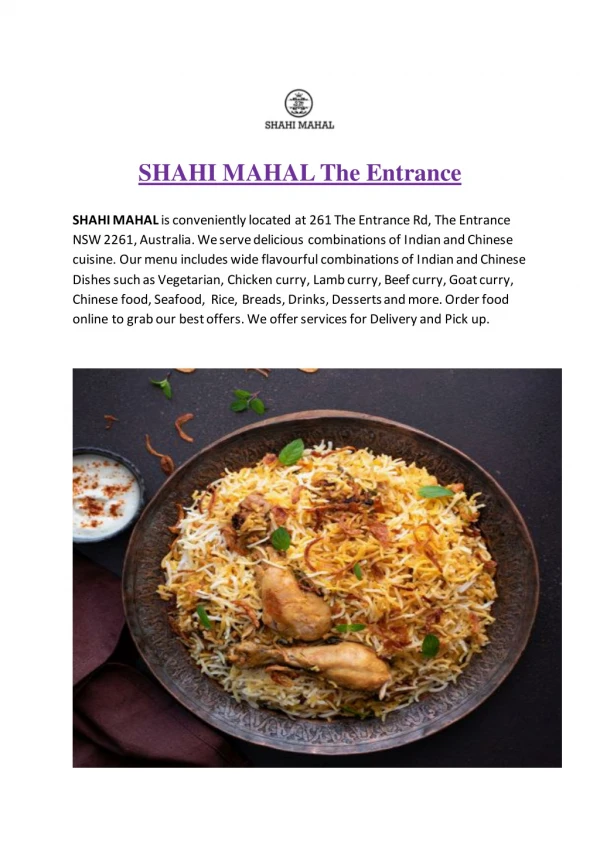 15% Off - SHAHI MAHAL-The Entrance - Order Food Online