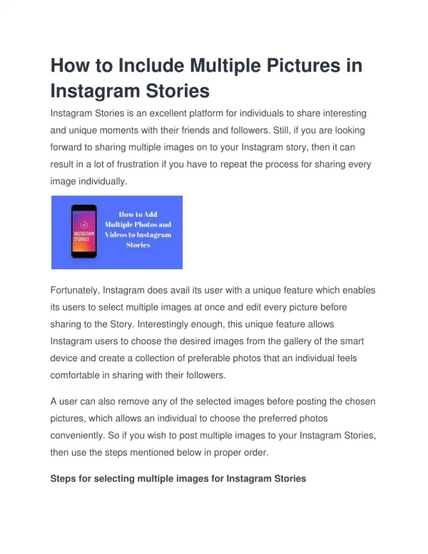 How to Include Multiple Pictures in Instagram Stories