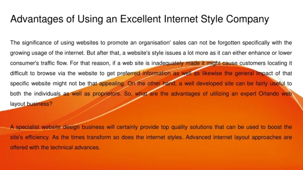 Advantages of Using a Good Internet Design Company