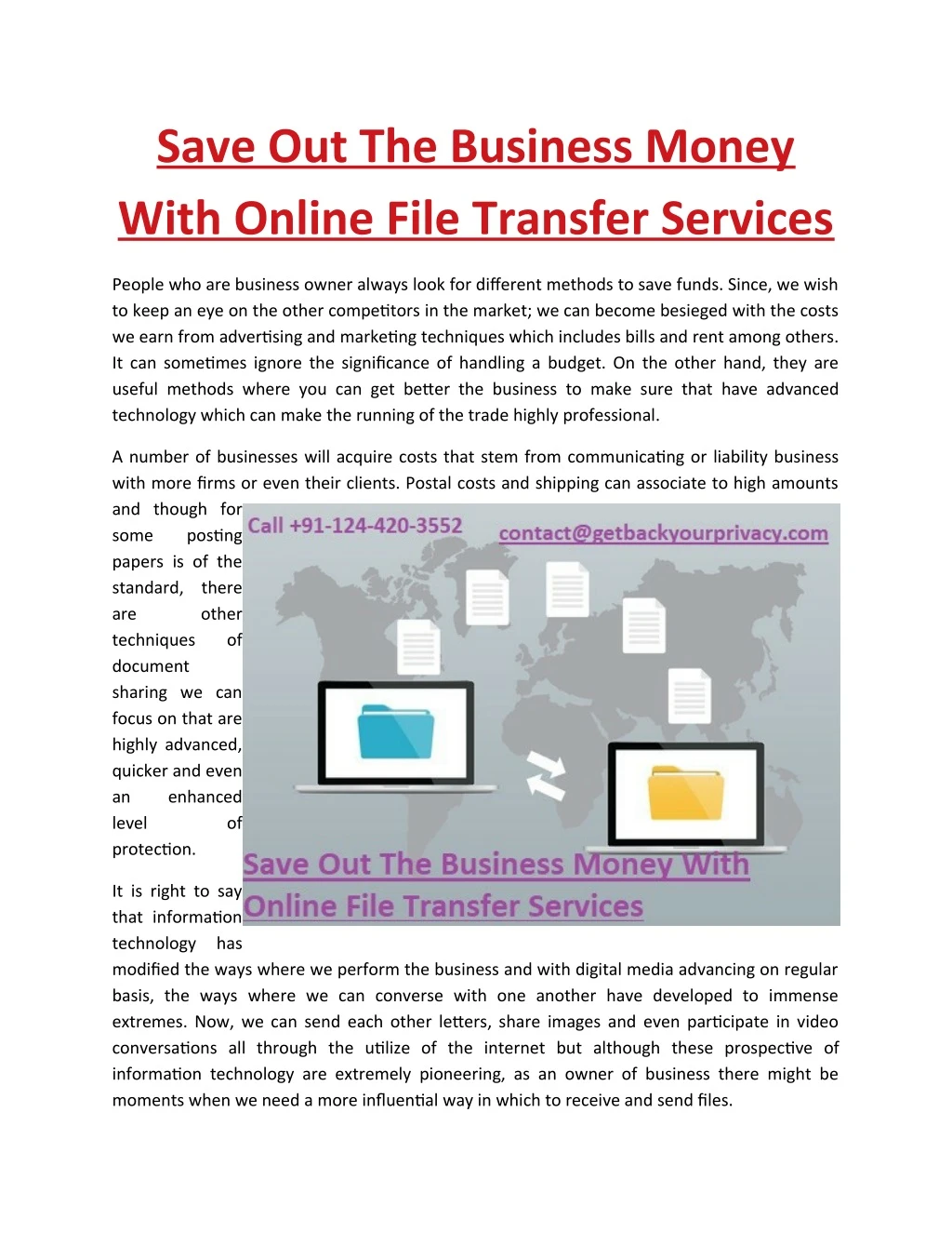 save out the business money with online file