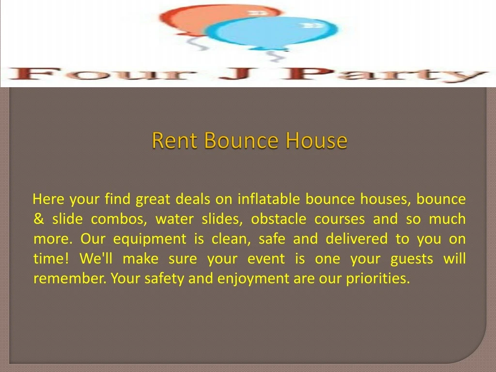rent bounce house