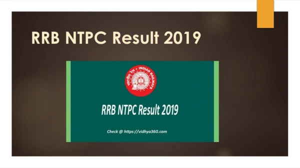RRB NTPC Result 2019 | (CEN-01/2019) Railway NTPC Exam Result