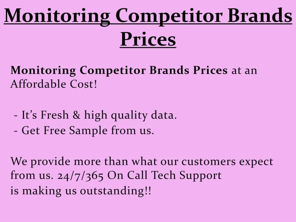 monitoring competitor brands prices