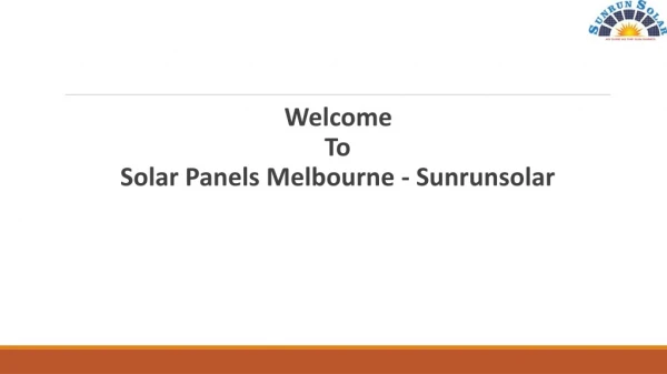 Solar Panels Melbourne – sunrunsolar
