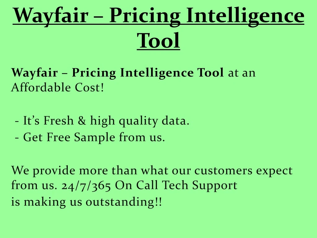 wayfair pricing intelligence tool