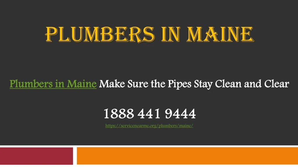 plumbers in maine