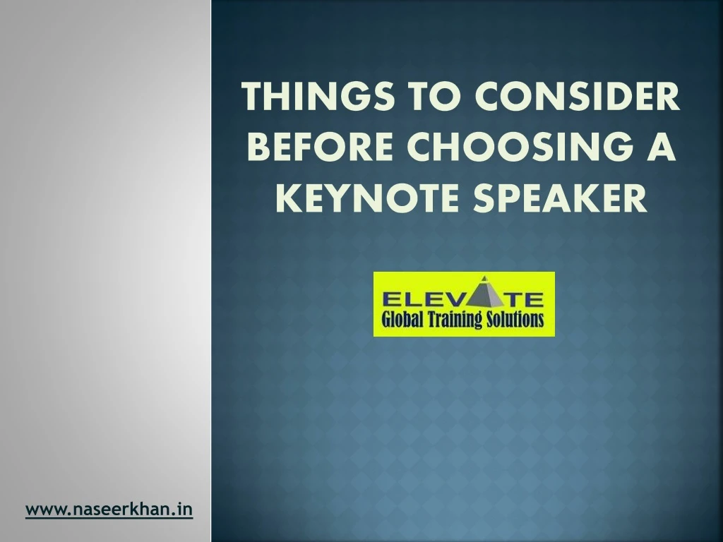 things to consider before choosing a keynote speaker