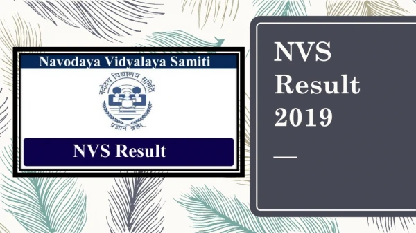 Check NVS Result 2019 For 370 Posts Examination Held On 10.06.2019