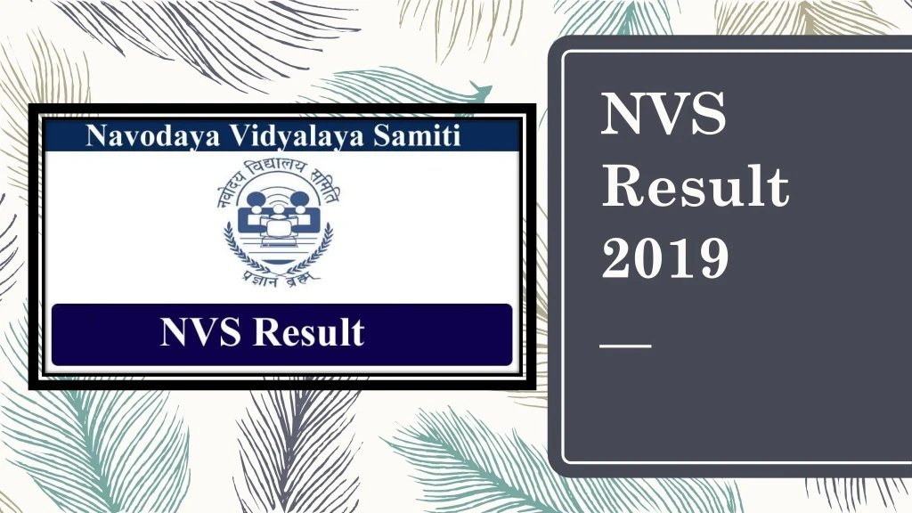 nvs result 2019