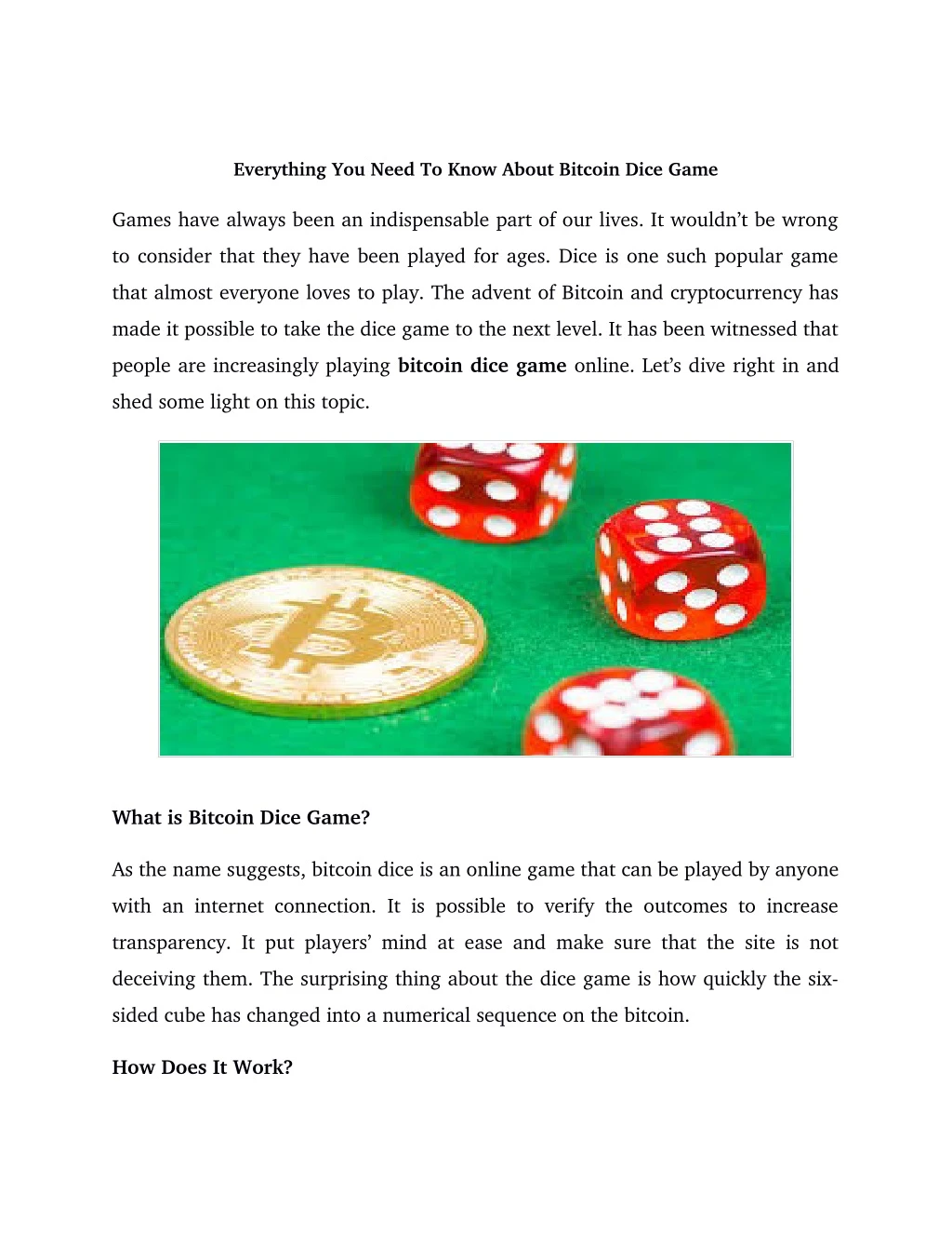 everything you need to know about bitcoin dice
