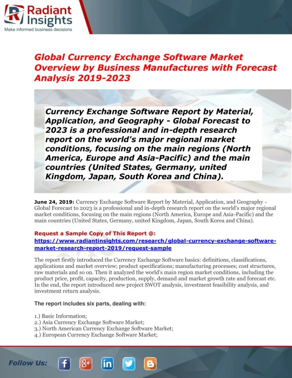 Currency Exchange Software Market Global Insights, Future Trend & Forecast 2019 to 2023