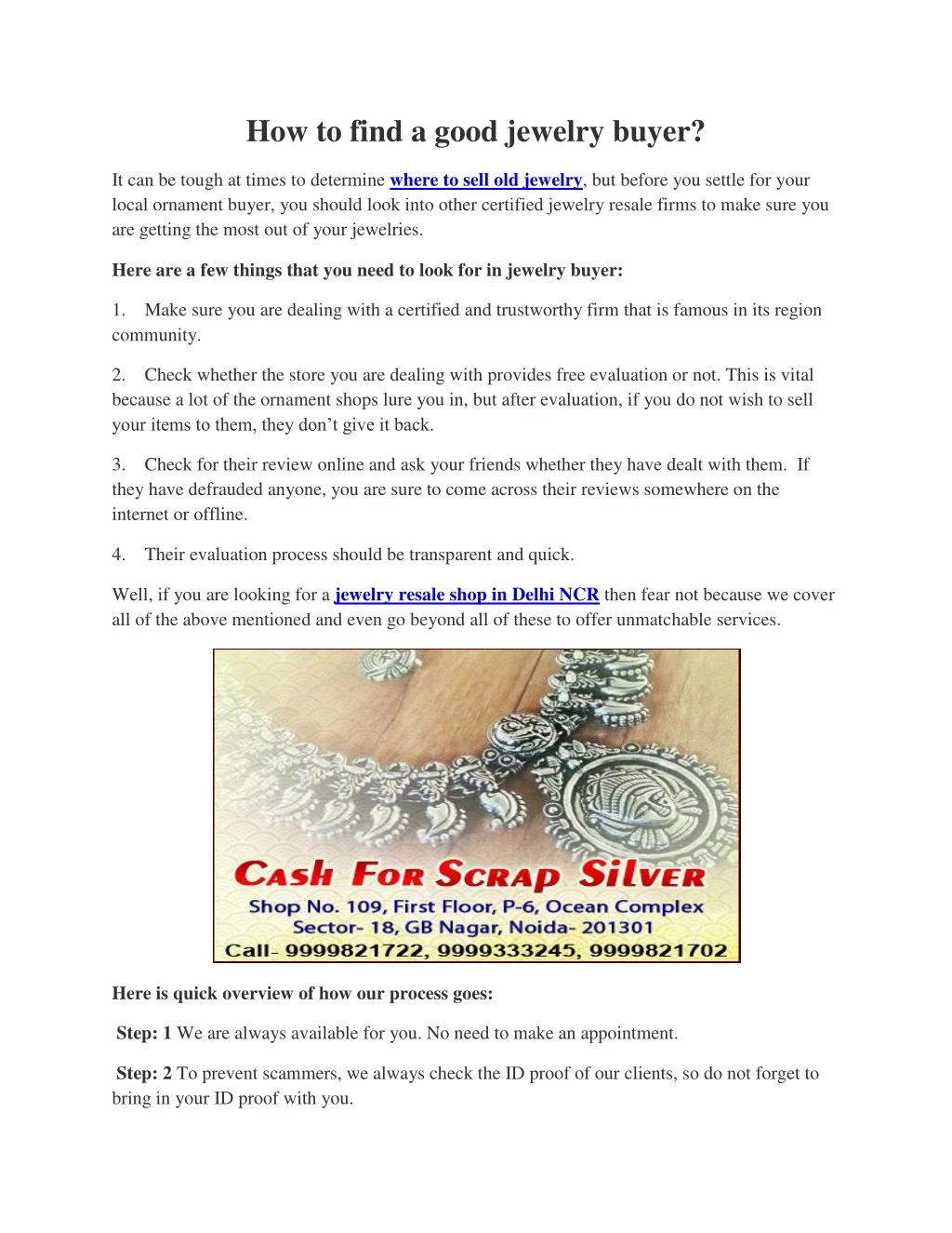 how to find a good jewelry buyer