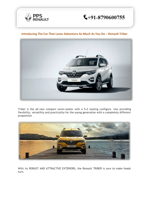 Introducing The Car That Loves Adventure As Much As You Do – Renault Triber