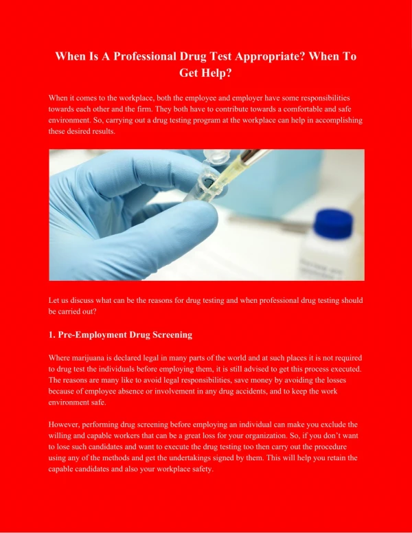 Drug Testing and Screening Service - Probation Drug Test