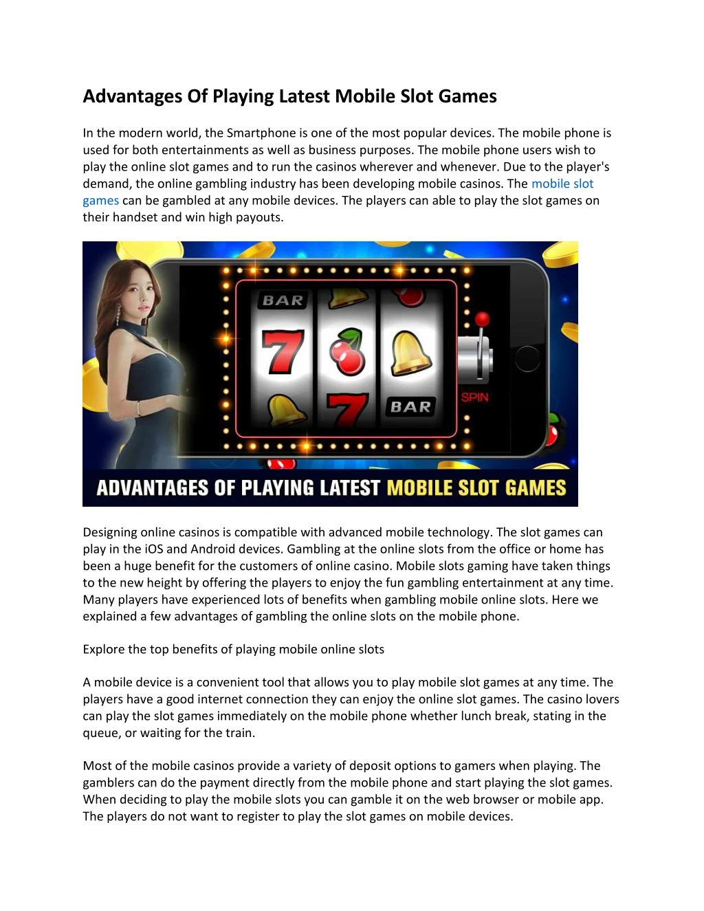 advantages of playing latest mobile slot games