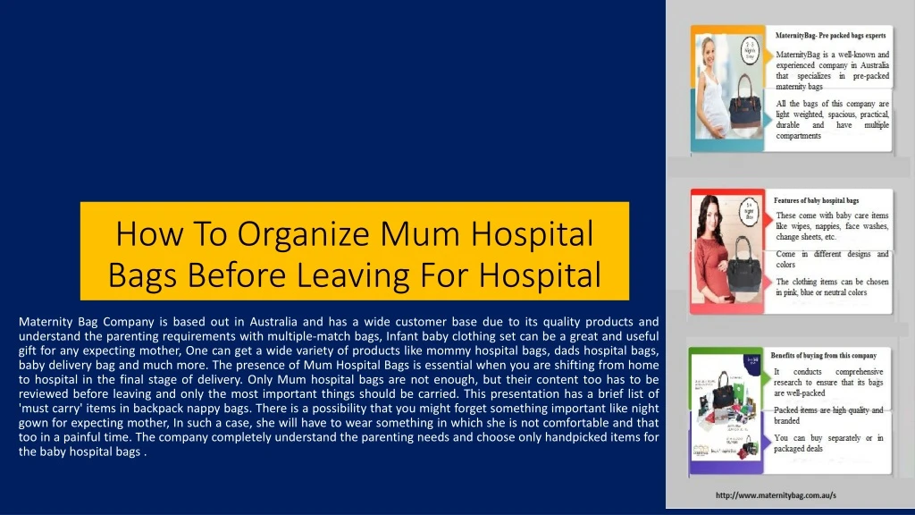 how to organize mum hospital bags before leaving for hospital