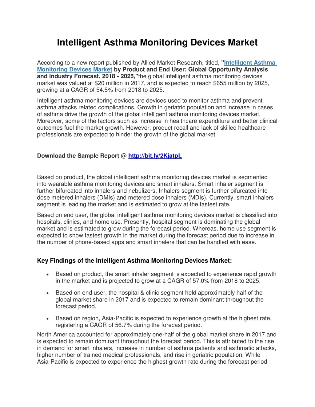 intelligent asthma monitoring devices market