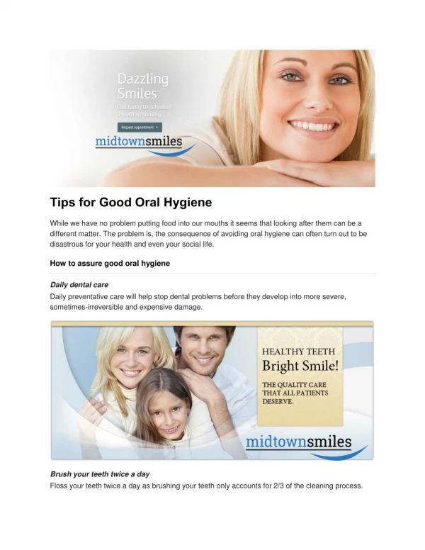 Tips for Good Oral Hygiene