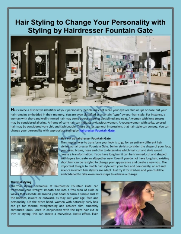 Hairdresser Fountain Gate | Dominics Hairdressing