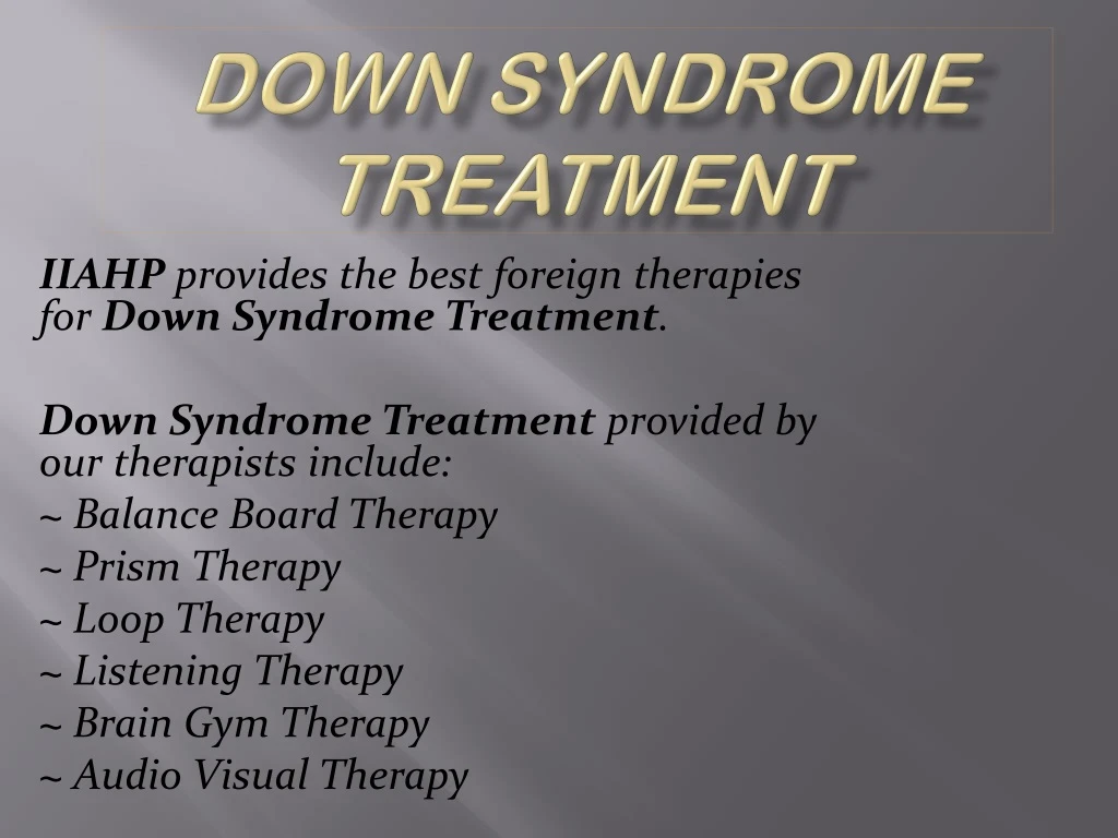 down syndrome treatment