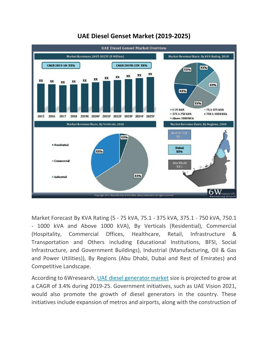 uae diesel genset market 2019 2025