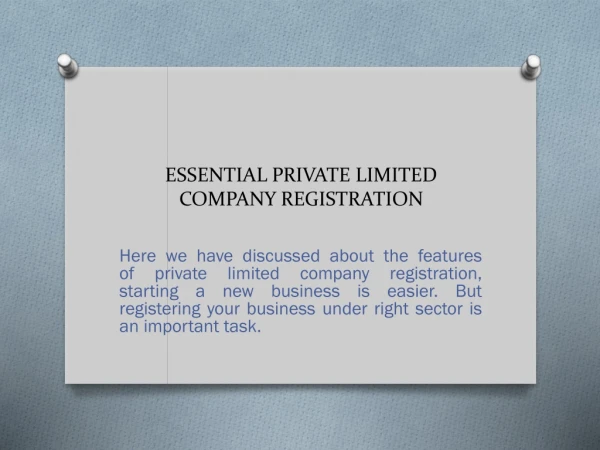 Essential private limited company registration