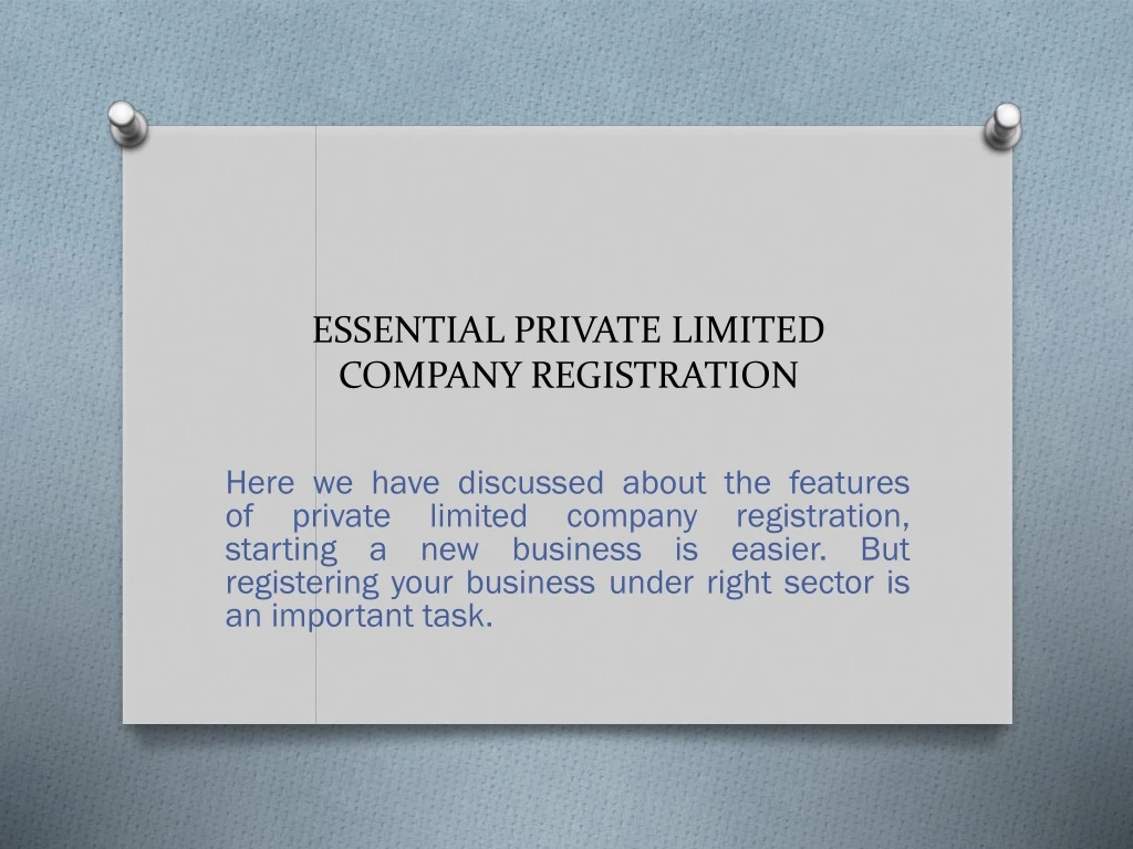 essential private limited company registration