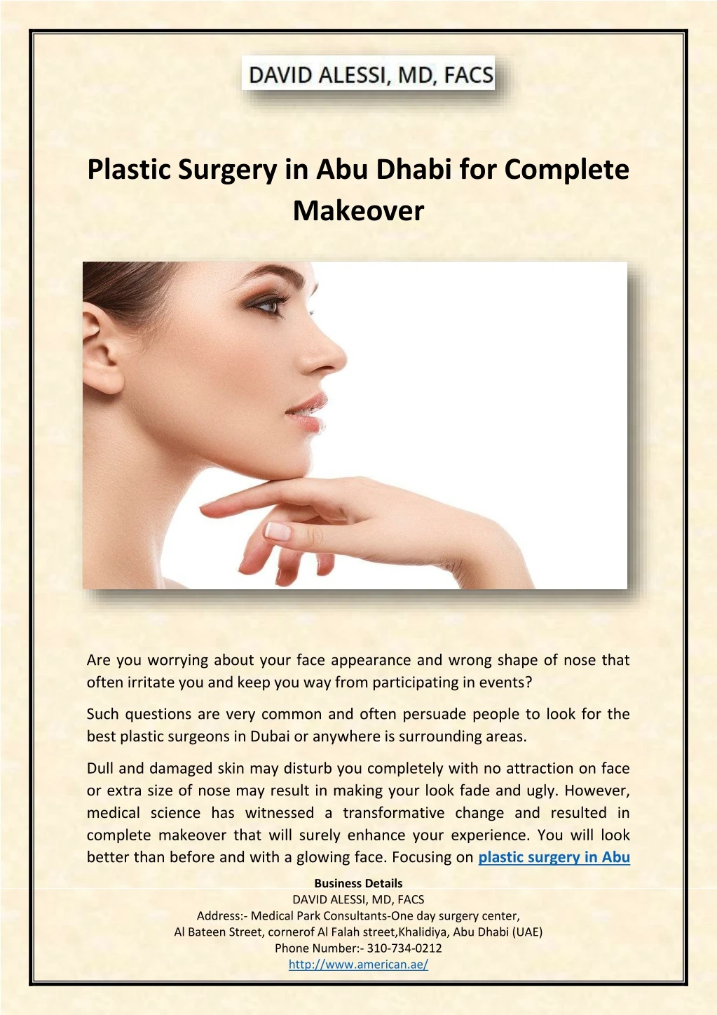 plastic surgery in abu dhabi for complete makeover