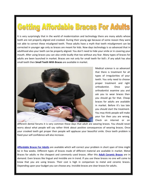 Getting Affordable Braces For Adults