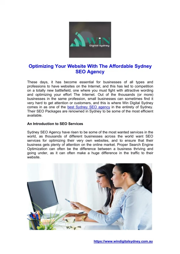 Optimizing Your Website With The Affordable Sydney SEO Agency