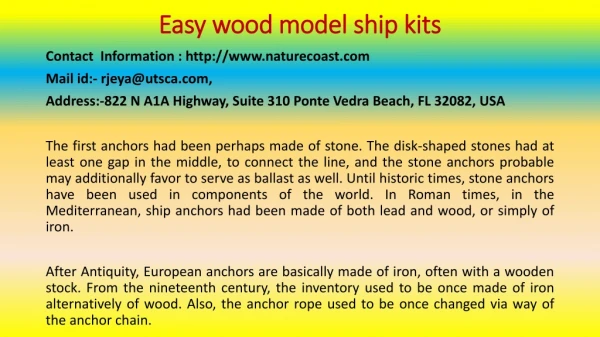 Easy wood model ship kits