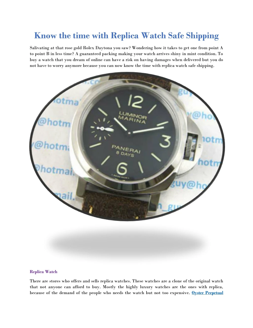 know the time with replica watch safe shipping