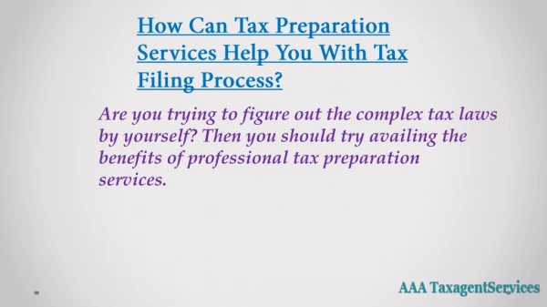 Tax Preparation Services in Penrith