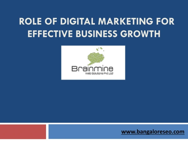 Role of Digital Marketing For Effective Business Growth