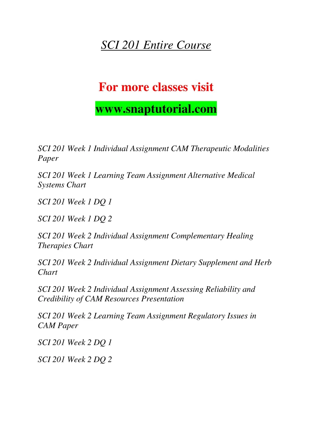 sci 201 entire course