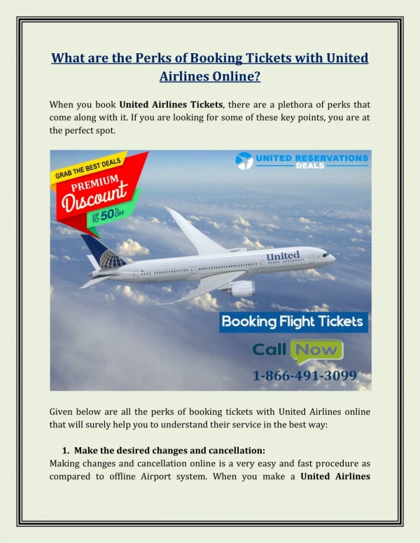 What are the Perks of Booking Tickets with United Airlines Online