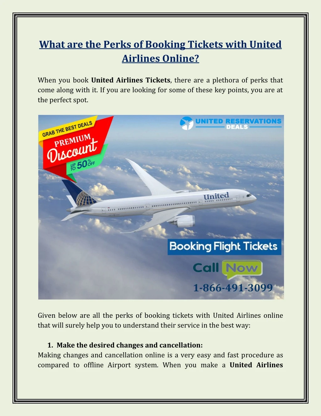 what are the perks of booking tickets with united