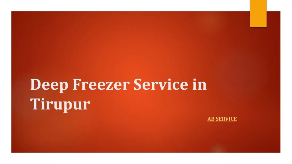 deep freezer service in tirupur