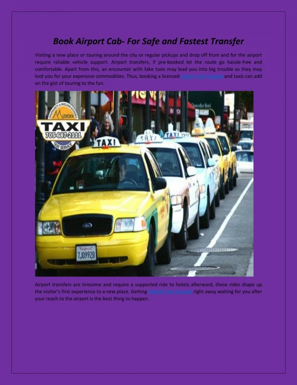 Book Airport Cab- For Safe and Fastest Transfer