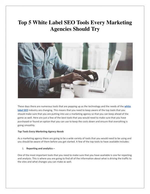 Top 5 White Label SEO Tools Every Marketing Agencies Should Try