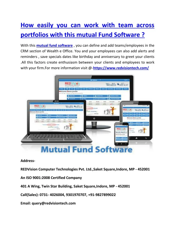 How easily you can work with team across portfolios with this mutual Fund Software ?