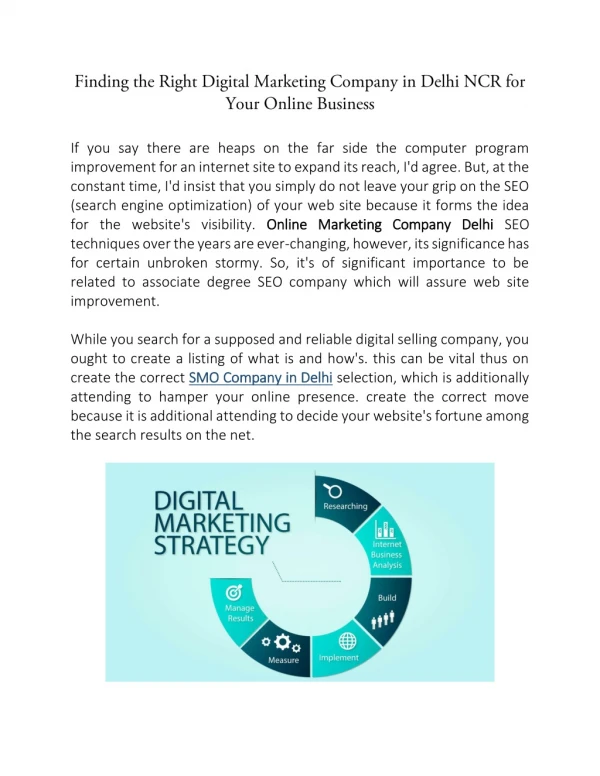 Finding the Right Digital Marketing Company in Delhi NCR for Your Online Business