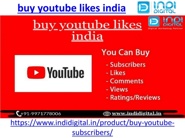 Get the best buy youtube likes india