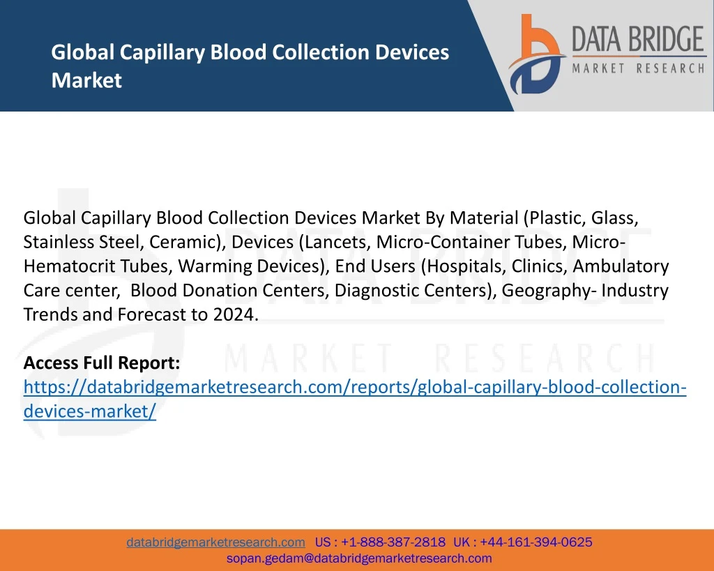 global capillary blood collection devices market