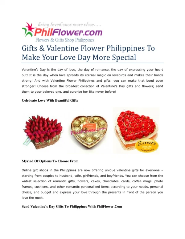 send valentines gift to philippines